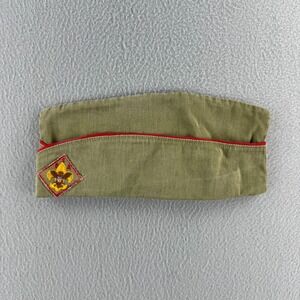 Vintage 40s 1940s Boy Scouts Hat Youth Size‎ Large BSA Cotton Twill Patch Cap